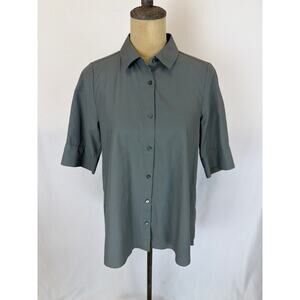 NWT Soya Concept Boutique Sage Short Sleeve Button Front Tunic MED #0522